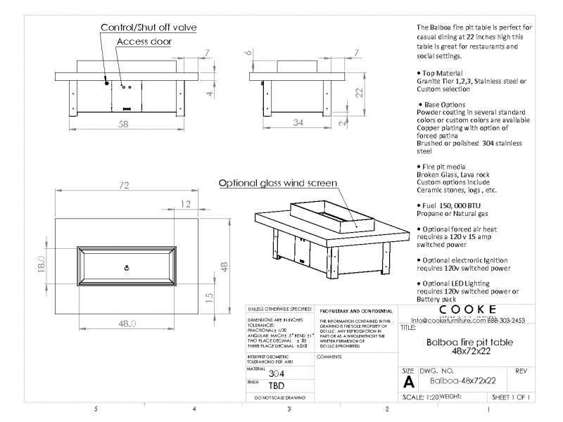 Balboa 48 X 72 Product Specifications