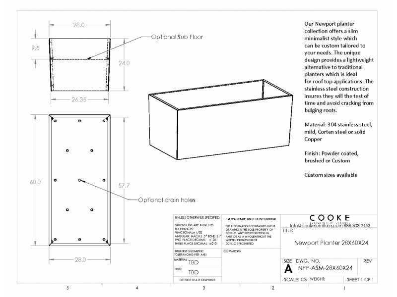 Newport Planter 28x60x24