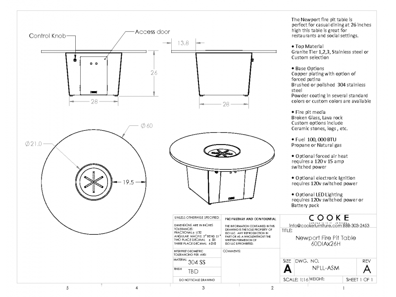 Newport 60Dx26 Specifications
