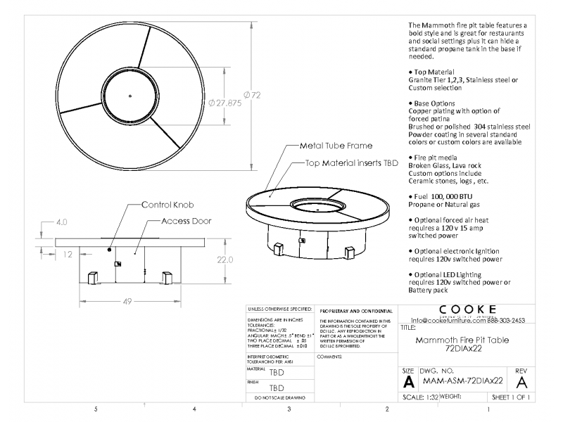 Mammoth Product Specifications 72DIAx22