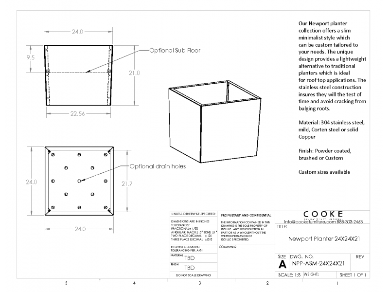 Newport Planter 24x24x21