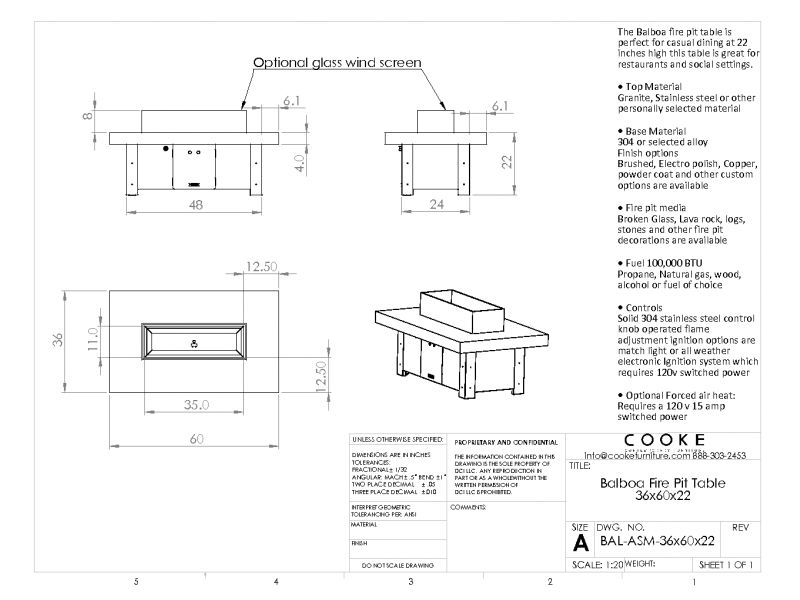 Balboa 36 X 60 Product Specifications