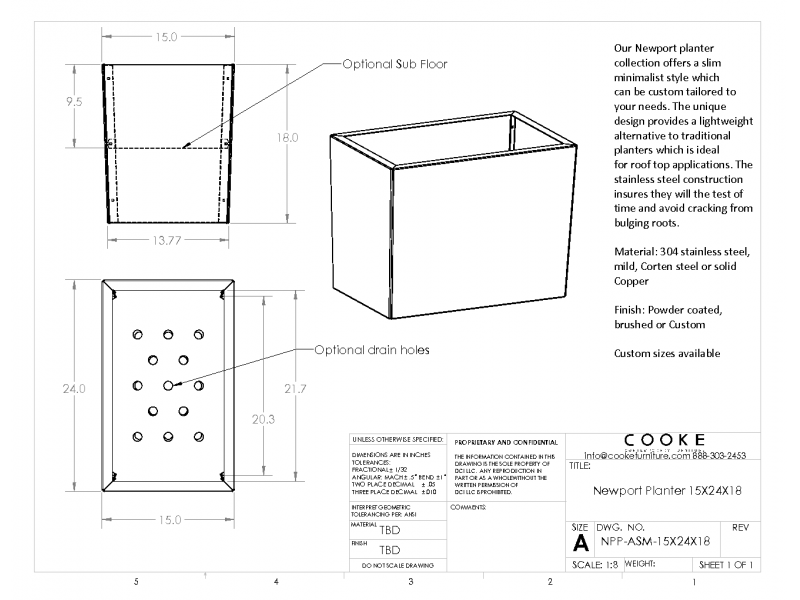 Newport Planter 15x24x18