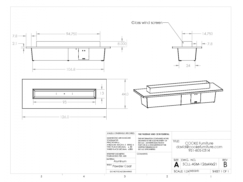 Palisades126x36x21 Product Specification