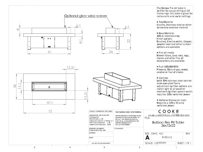 Balboa 36 X 72 Product Specifications