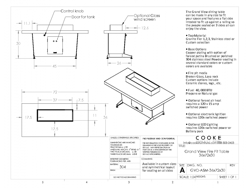 Grand View Specification Sheet 36x72x30
