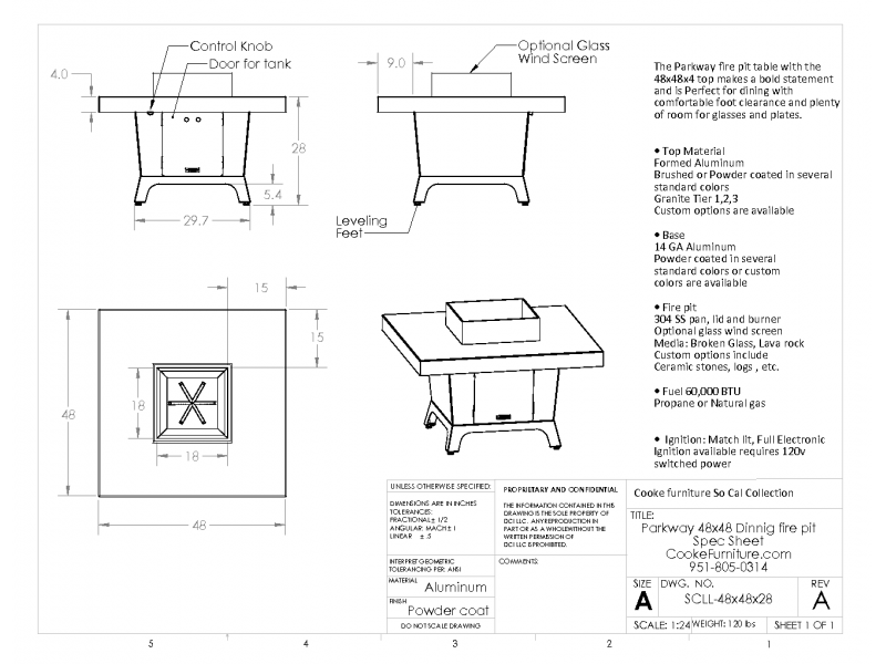 Parkway 48x48x30 Specification