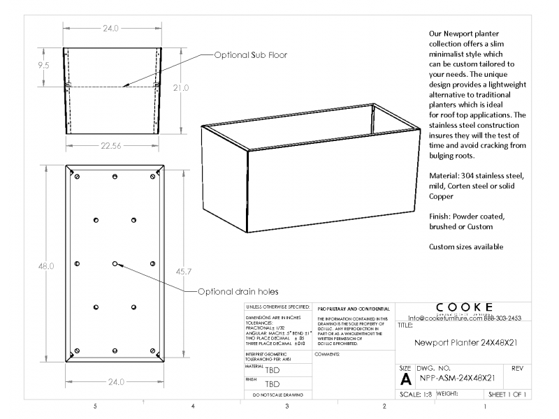 Newport Planter 24x48x21