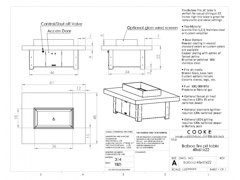 Balboa 48 X 60 Product Specifications