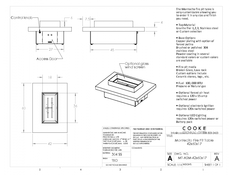 Montecito 42x60x17 Product Specifications