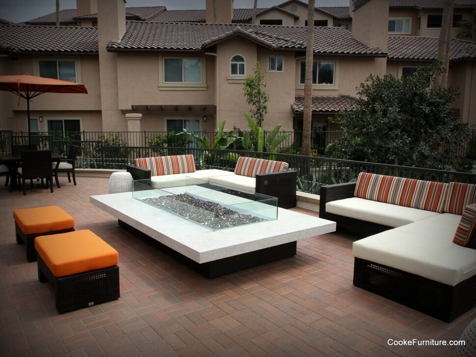 COOKE Montecito - Safe, durable fire pit tables for community spaces.