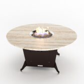 Custom round dining fire pit table