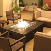 Custom Diego Fire Pit with vented electric heater upgrade package.