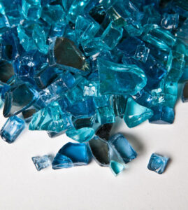 Blue blend fire pit glass