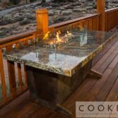 Beautiful elegant fire pit tables for mountain living.