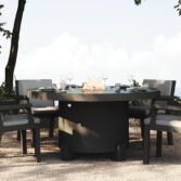 Mammoth round dining height fire pit table