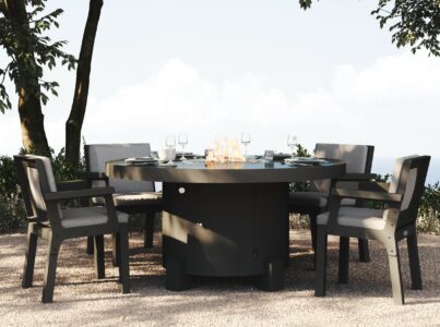 Mammoth round dining height fire pit table