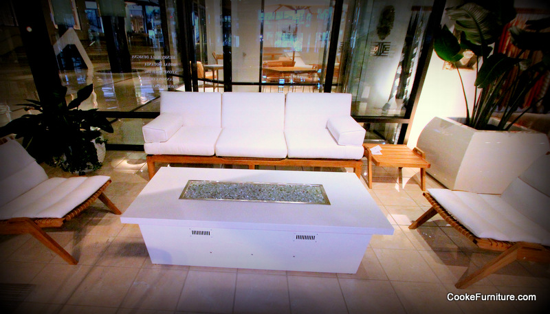 White fire pit