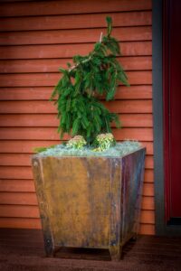 Copper planter box