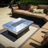 COOKE Santa Barara 40 x 30 Brushed Aluminum and Black Base