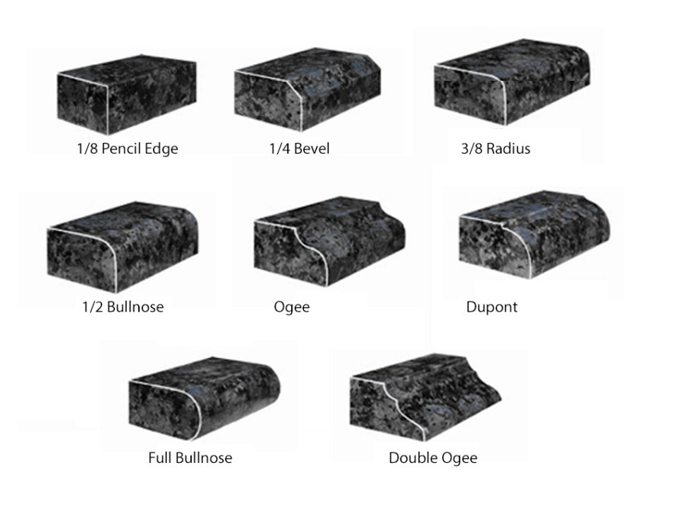 Edge Details for 3cm Round, Square, and Rectangular Tops