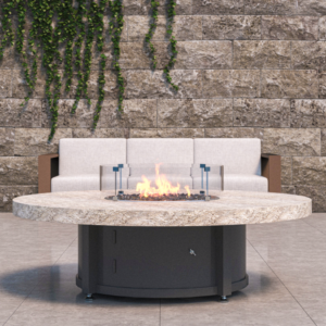 round fire pit with stone top
