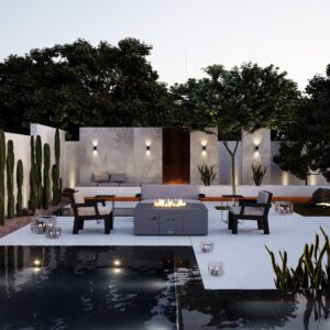 Costa Mesa fire pit table scenes