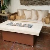 Montecito in Travertine and Powder Coated Stainless Steel base